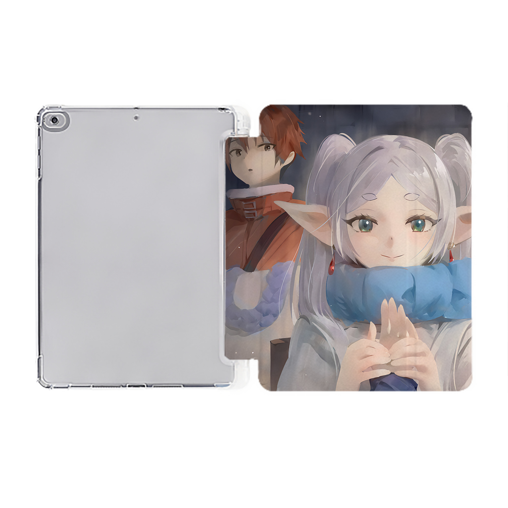 （画像用） 葬送のフリーレン Frieren IPad ケース ペン収納付き 三つ折りスタンド PUレザー×シリコン 対応機種9.5/10.5/10.9インチ